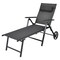 Costway Patio Lounge Chair W/ Wheels Neck Pillow Aluminum Frame Adjustable